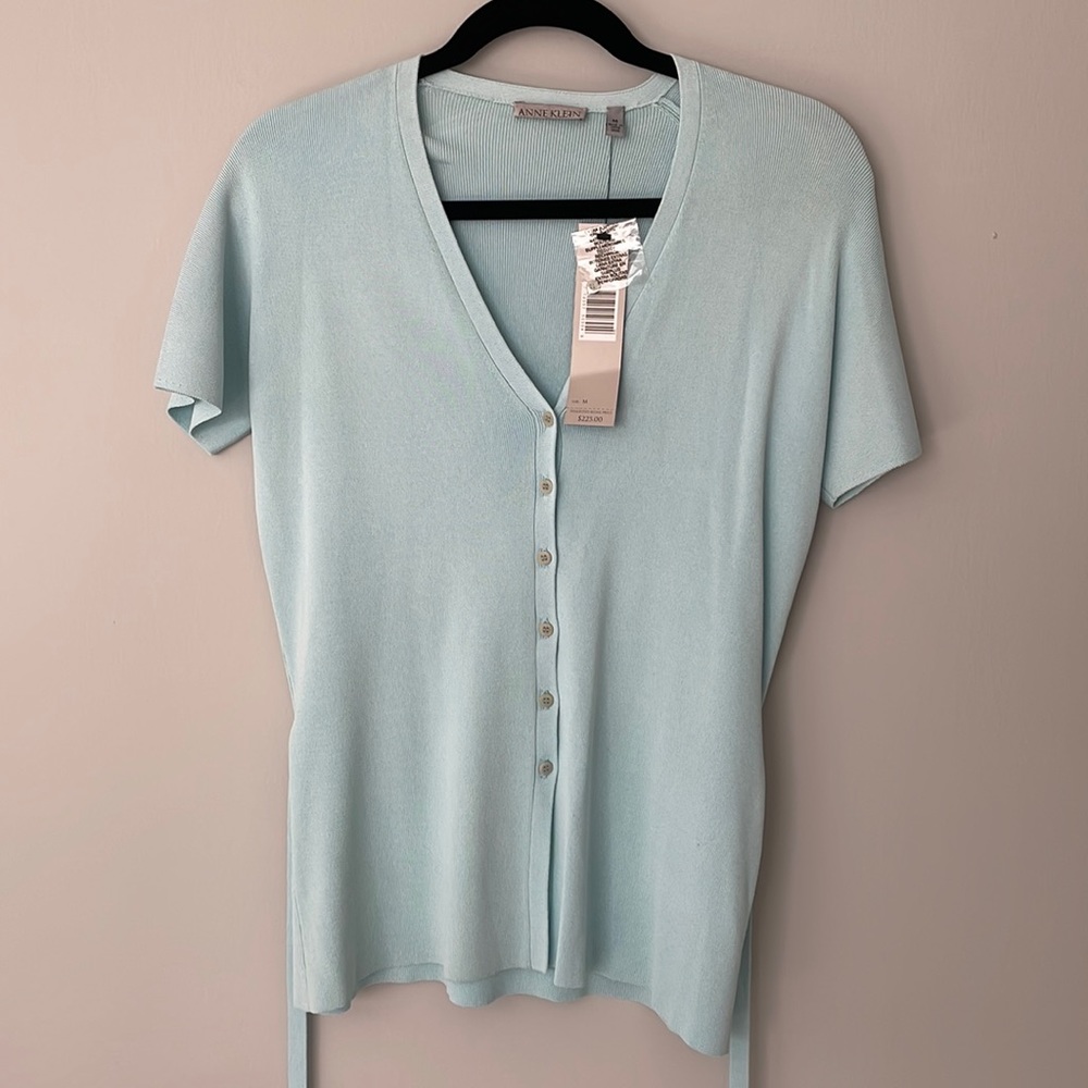 NWT Stunning Blue Tie-Waist Cardigan Top from Anne Klein